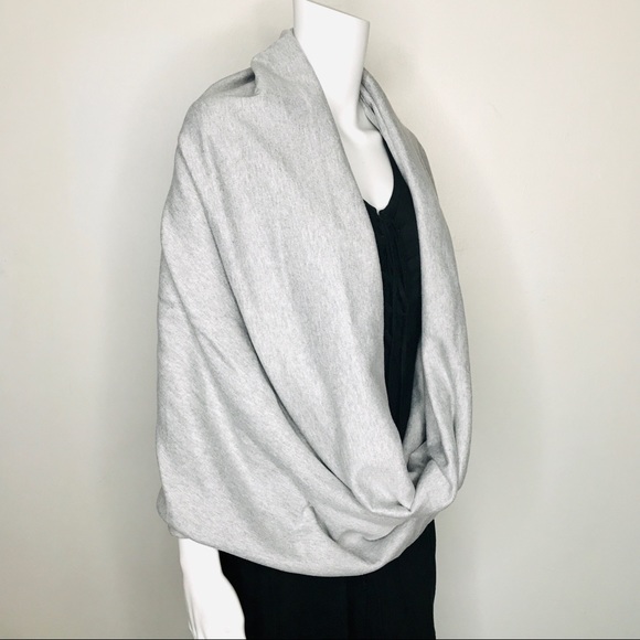 NEW Gray Cotton Infinity Scarf Circle Head Oversized American Wrap Warm Apparel - Picture 6 of 7